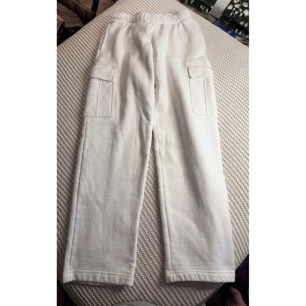 Aritzia TNA Cozy Fleece Mega Cargo Sweatpants White 2XS Mega Fit